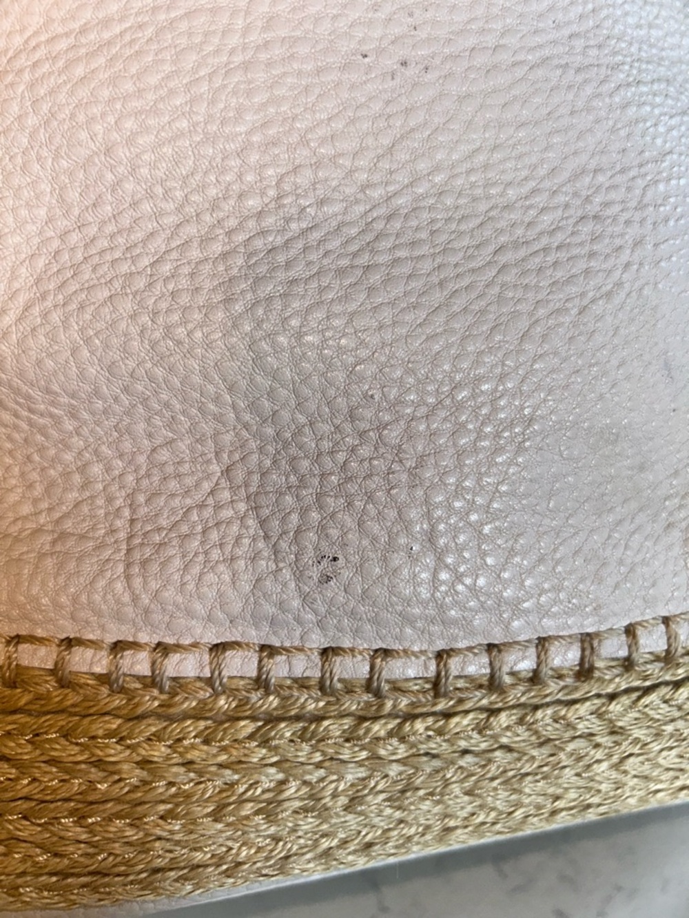 The Sak White Leather Shoulder Bag with Pink Embroidered Trim and Tan Braiding - Picture 15 of 16